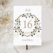 アイビーエレガントグリーンリーフローラホワイトクレスト結婚ズ テーブルナンバー