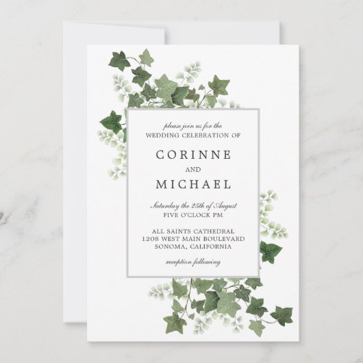 アイビーエレガント&ファーンウォーター結婚式招待状 招待状 (正面)