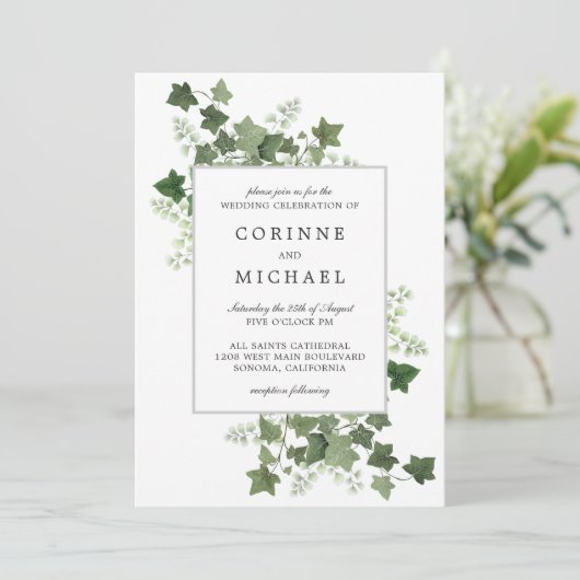 アイビーエレガント&ファーンウォーター結婚式招待状 招待状 (スタンド正面)