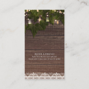 アイビーストリングライツメイスン素朴ジャー友人を参照 紹介カード