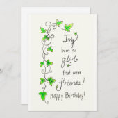 アイビーフレンズプンハッピーバースデーカード 案内状 (正面/裏面)
