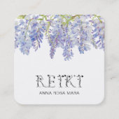 *~*アイビーフローラウィステリアフラワーウォーターカラー霊気 スクエア名刺 (正面)