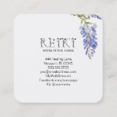 *~*アイビーフローラウィステリアフラワーウォーターカラー霊気 スクエア名刺 (裏面)