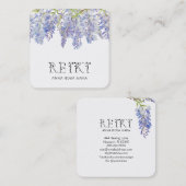 *~*アイビーフローラウィステリアフラワーウォーターカラー霊気 スクエア名刺 (正面/裏面)