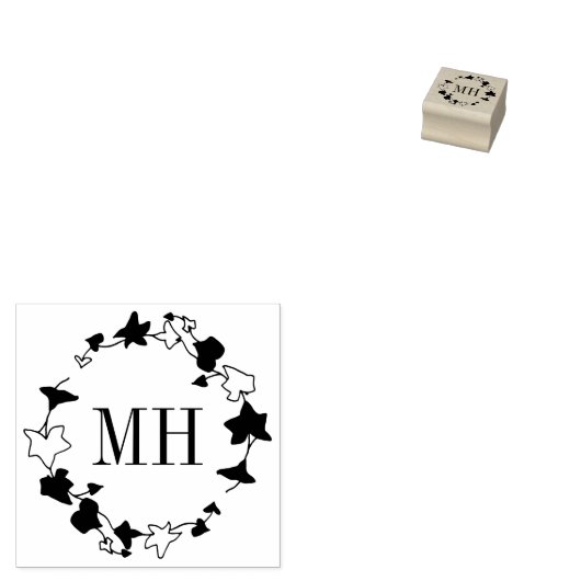 アイビーリースパーソナライズされたモノグラムラバースタンプ ラバースタンプ (押印)