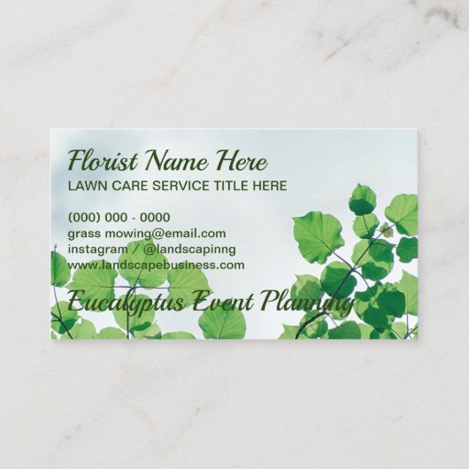 アイビーリーフユーカリ造園芝生 名刺 (裏面)