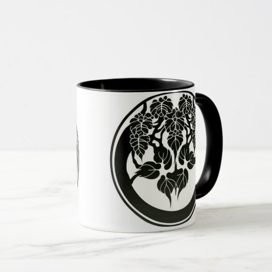 アイビー日本の – 丸に蔦 – クレストマグカップ マグカップ (正面右)