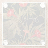 アイビー登山植物：黄金のヴィンテージ。 ガラスコースター (裏面)