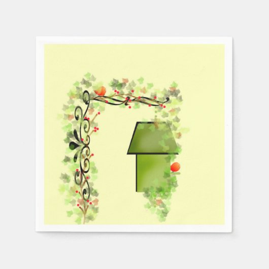 アイビー紙ナプキンスに隠れる スタンダードカクテルナプキン (正面)