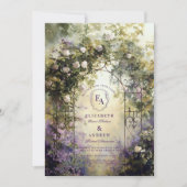 アイビー素朴アーチアウトドア庭園の結婚式 招待状 (正面)