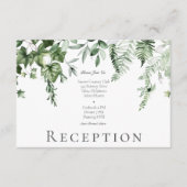 アイビー素朴&セージ緑のウェディングレセプション エンクロージャーカード (正面)