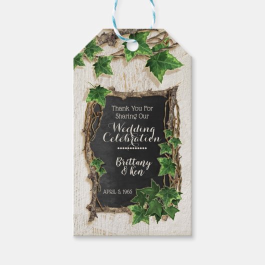 アイビー結婚とウィロー ギフトタグ (正面)