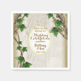 アイビー結婚とウィロー スタンダードカクテルナプキン