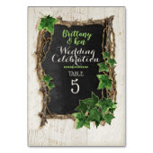 アイビー結婚とウィロー テーブルナンバー (裏面)