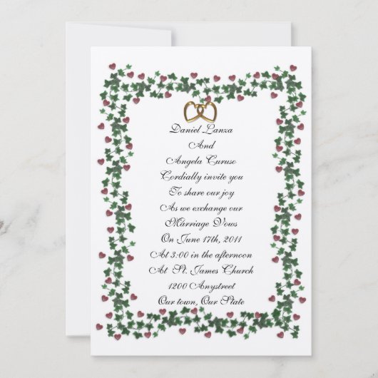 アイビー縁ど結婚式招待状テンプレート 招待状 (正面)