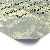 アイビー離れの緑のパターンJohn 3:16 Bible Art ポスター (角)