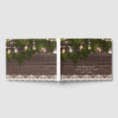 アイビー&ストリングライツメイスン素朴ジャー結婚ズ ゲストブック (全面)