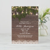 アイビー&ストリングライツメイソンジャー素朴招待状 招待状 (スタンド正面)