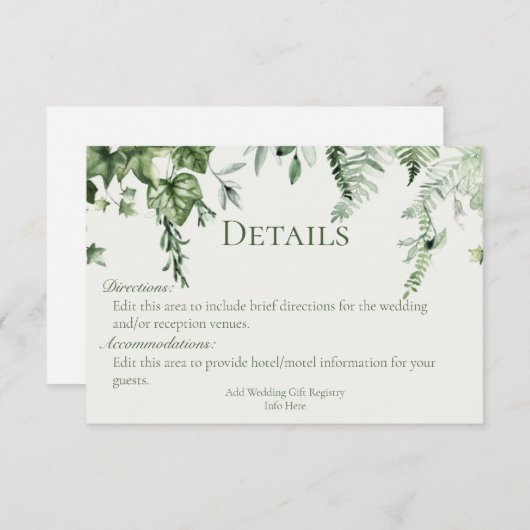 アイビー&セージ結婚ズ詳細 エンクロージャーカード (正面/裏面)