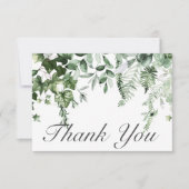 アイビー&素朴セージ緑結婚草 サンキューカード (正面)