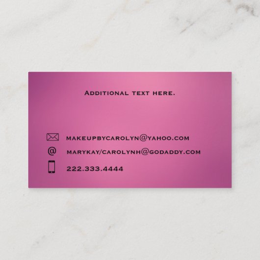 アイピンクのメイクアップ名刺 名刺 (裏面)