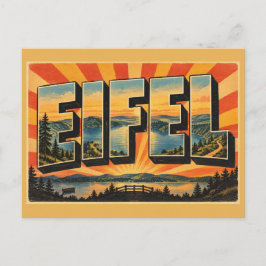 アイフェル火口湖の丘 伝統的な旅の芸術 ポストカード