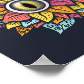 アイフラワーサイケデリックアート – カラフル花びら ポスター (角)