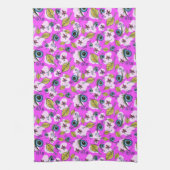 アイフラワーリーフ_紫 キッチンタオル (縦)