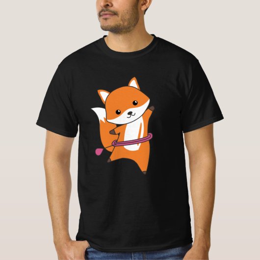 アイフラーかわいいキツネおもしろいキツネ Tシャツ (正面)