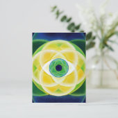 アイブルーグリーン花びらはがき ポストカード (スタンド正面)