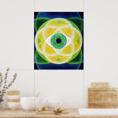 アイブルーグリーン花びら ポスター (キッチン)