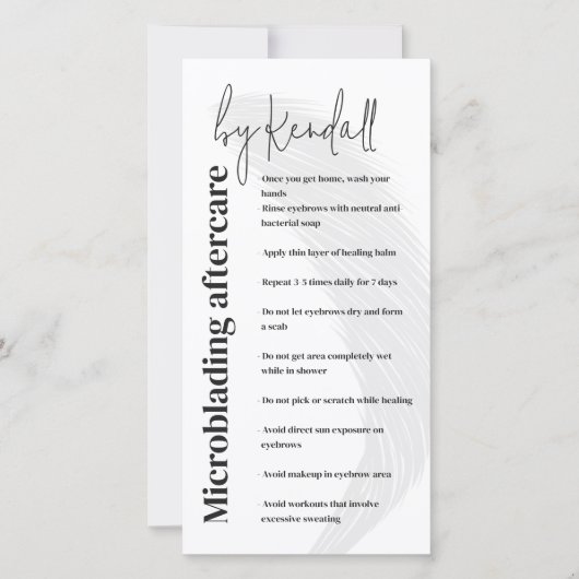 アイブロアフターシンプルケア白はっきりしたレタリング サンキューカード (正面)