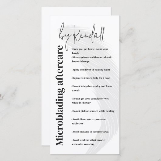 アイブロアフターシンプルケア白はっきりしたレタリング サンキューカード (正面/裏面)