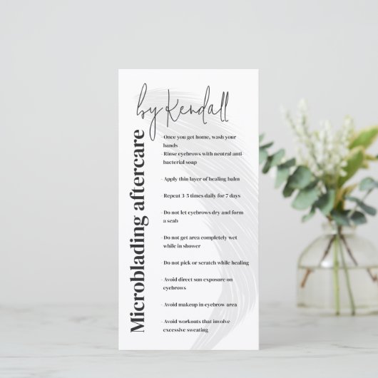 アイブロアフターシンプルケア白はっきりしたレタリング サンキューカード (スタンド正面)