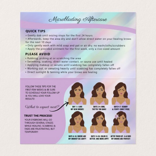 アイブロウマイクロブレイディングブロウアフターケア&アポイントメント  名刺 (内部フラット)