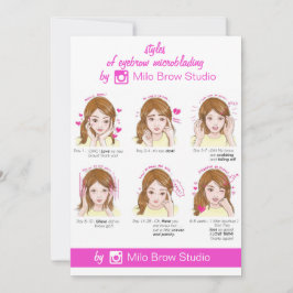 アイブロウマイクロブレーディングアフターケアの説明、ピンキー 招待状