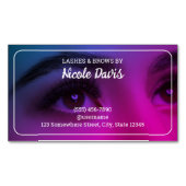 アイブロウ+まつ毛サロン スタッフ マグネット名刺 (正面)