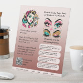 ⭐️アイブロシェーピングサインテンプレート赤面ダスティピンク 台座サイン (インサイチュ)