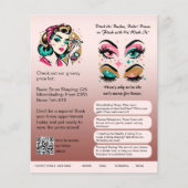 ⭐️アイブロシェーピングフライヤーテンプレート赤面ほこりっぽいピンク チラシ (正面)