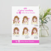 アイブロマイクロブラディングアフターケア指導ピンキー 招待状 (スタンド正面)