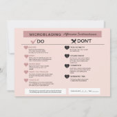 アイブロマイクロブラディングアフターケア指示カード 招待状 (裏面)