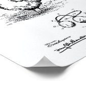 アイプロテクターチキン1903特許芸術ホワイト紙 ポスター (角)