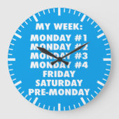 アイヘイトモンデイズ – おもしろいノベルティ ラージ壁時計 (正面)