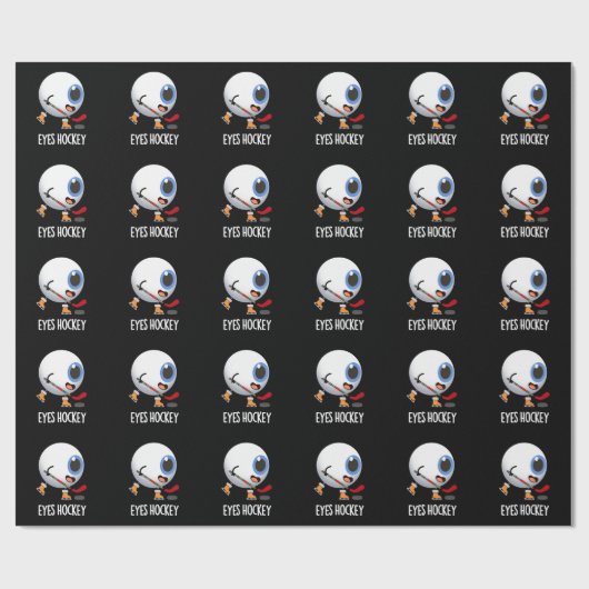 アイホッケーおもしろいアイスホッケースポーツプンダークBG ラッピングペーパー (フラット)