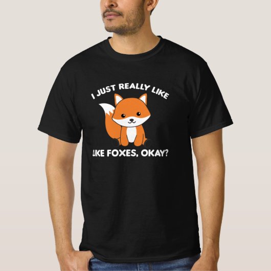 アイホリライドライクキツネOKおもしろいキツネ Tシャツ (正面)