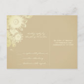 アイボリーおよびグレーヴィンテージフローラRSVPカード インビテーションポストカード (裏面)