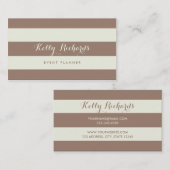 アイボリーおよびビーバーストライプなパターン名刺 名刺 (正面/裏面)