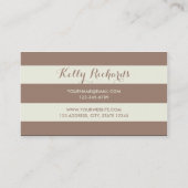 アイボリーおよびビーバーストライプなパターン名刺 名刺 (裏面)