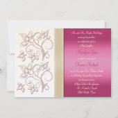 アイボリーおよびピンクのモノグラムのな結婚式招待状 招待状 (裏面)