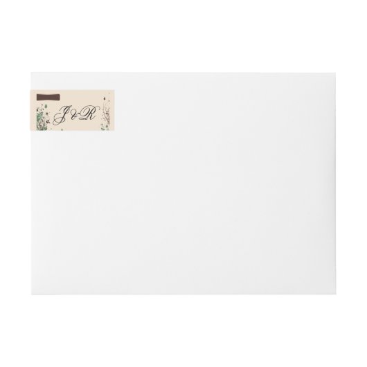 アイボリーおよびブラウンの結婚式の自然な驚異 ラップアラウンドラベル (正面)